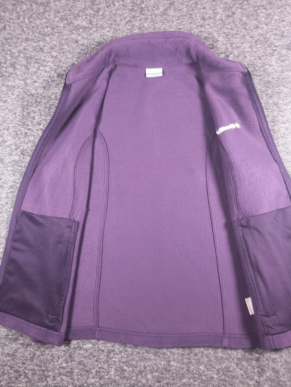 Columbia fleece zip vest, purple, women's large - Picture 10 of 15